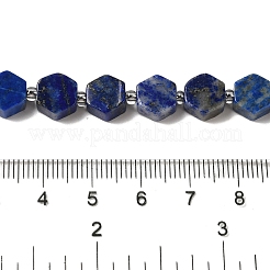 天然石ラピスラズリビーズ連売り  六角  シードビーズで  8.5~9x8.5~10x4~5mm  穴：1mm  約37~38個/連  15.55''~15.75''（39.5~40センチメートル）&nbsp;G-P534-A12-02