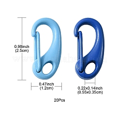 スプレー塗装合金プッシュゲートスナップキーチェーンクラスプパーツ20個。  ミックスカラー  25x12x7mm  穴：5.5x3.5mm  内径：13x5.5mm&nbsp;FIND-YW0001-74