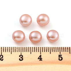 グレード6a 天然養殖淡水真珠ビーズ  片穴  半円形ビーズ  ピンク  6.5~7x5mm  穴：1mm&nbsp;PEAR-N018-6A-6570B