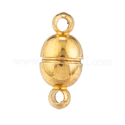 Round Brass Magnetic Clasps with Loops&nbsp;KK-D331-G-NF
