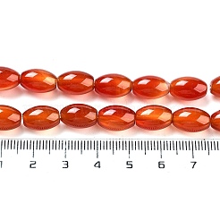 天然石ビーズ連売り  ナチュラルカーネリアン  オーバル  レッド  約12 mm幅  直径8mm  穴：1.2~1.5mm  約32個/連  14.5インチ&nbsp;X-G080