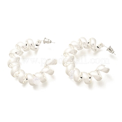 女性用真鍮スパイラルスタッドピアス  925銀メッキ  37.5x10mm&nbsp;LS-EJEW-A121-21S