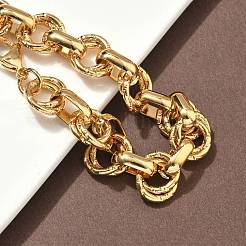 女性用304ステンレススチールローロチェーンブレスレット  イオンプレーティング（ip）  ゴールドカラー  7-1/4インチ（18.5cm）&nbsp;BJEW-S176-01G-C