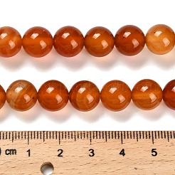 染めの天然な赤瑪瑙ビーズ連売り  ラウンド  チョコレート  10~10.5mm  穴：1~1.2mm  約39個/連  15.16''（38.5センチメートル）&nbsp;G-G203-10H-10mm
