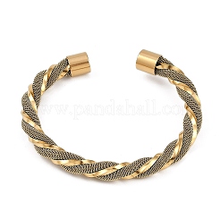 Ion Plating(IP) 304 Stainless Steel Cuff Bangles for Women&nbsp;STAS-M023-18C