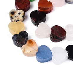 天然＆合成混合石ビーズ連売り  ハート  染めと未染色の混合  9~10x10~10.5x4~5mm  穴：1mm  約39~40個/連  14.17~14.37''（36~36.5センチメートル）&nbsp;G-T142-73