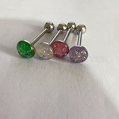 ステンレススチールエナメル舌リング  ステンレス鋼色  フラットラウンド  ライラック  12mm  ピン：1.6mm&nbsp;WG76637-04