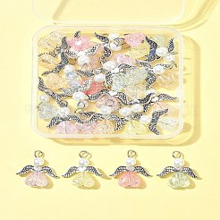 30Pcs Angel Acrylic & Glass Pendant&nbsp;PALLOY-FZ00016
