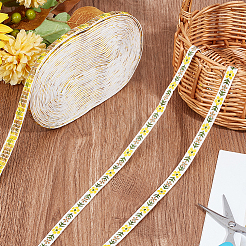 Polyester Jacquard Flower Ribbon&nbsp;OCOR-WH0085-48