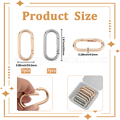 6Pcs 2 Colors Alloy Spring Gate Rings&nbsp;FIND-SP0001-23