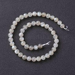 天然ホワイトムーンストーンビーズ連売り  ラウンド  8~8.5mm  穴：1mm  約47個/連  15.35インチ（39cm）&nbsp;G-I268-A-8mm