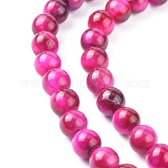 Natural Rose Tiger Eye Beads Strands&nbsp;G-G099-6mm-12