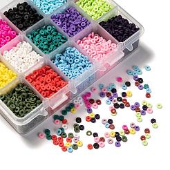 15 Colors Handmade Polymer Clay Beads&nbsp;CLAY-JP0001-04-4mm