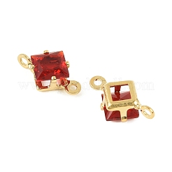 Brass Pave Cubic Zirconia Rhombus Connector Charms&nbsp;KK-P347-04G-03