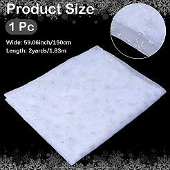 ポリエステル織物  服装アクセサリー  雪の結晶模様  ホワイト  1500mm&nbsp;DIY-WH20025-048A