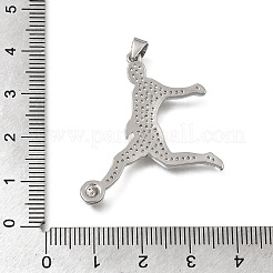 Brass Micro Pave Clear Cubic Zirconia Pendants&nbsp;CU-CBA108A-08P