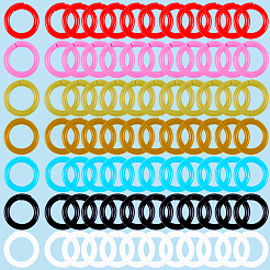 210個 7色 プラスチック製ルーズリーフブックバインダーリング  ミックスカラー  21.5~23x3.5mm  内径：14.5~16mm  30個/カラー&nbsp;KY-CP0001-25A