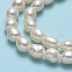天然養殖淡水パールビーズ連売り  ライス  リネン  4~4.5x3~3.5mm  穴：0.5mm  約81~82個/連  14.57''（37センチメートル）&nbsp;PEAR-J006-07C