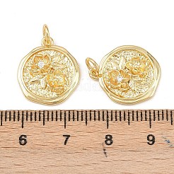 Brass Micro Pave Cubic Zirconia Pendants&nbsp;KK-G544-31G
