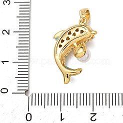 Brass Micro Pave Clear Cubic Zirconia Pendants&nbsp;KK-E803-05G-B