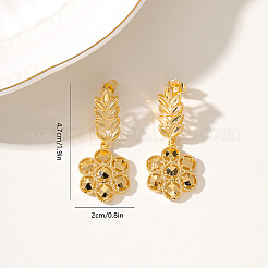 Elegant Vintage Flower Brass Dangle Stud Earrings&nbsp;IR7632