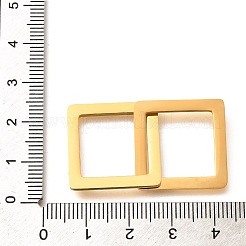 304ステンレススチールリンクリング  正方形  ゴールドカラー  51mm  穴：16x16mm&nbsp;STAS-D288-01D-G