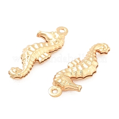 316サージカルステンレスペンダント  タツノオトシゴ  18KGP本金メッキ  21x7x3mm  穴：1mm&nbsp;STAS-C026-11G-01