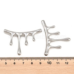 304ステンレススチールビーズ  溶ける涙  ステンレス鋼色  46.5x32.5x4.8mm  穴：1.8mm&nbsp;STAS-A144-03B-P