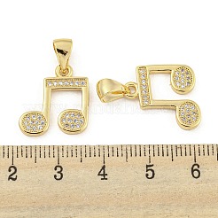 真鍮マイクロパヴェクリアキュービックジルコニアペンダント  音符  18KGP本金メッキ  16.5x15x2mm  穴：6x3.5mm&nbsp;ZIRC-P115-06G