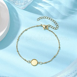 304 Stainless Steel Round Cabochon Setting Bracelets&nbsp;BJEW-JB11092-01