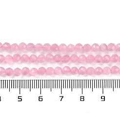 キャッツアイビーズ連売り  多面カット  ラウンド  ピンク  4mm  穴：0.8mm  約84~88個/連  35~36cm&nbsp;CE-U001-01D