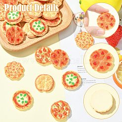 30個 5スタイル 樹脂製模造ピザ  シミュレーション食品  小道具の装飾のふりをする  ミックスカラー  28.5~31x5~7mm  6個/スタイル&nbsp;RESI-CJ0005-27