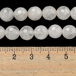 天然石クオーツクリスタルビーズ連売り  (128 ファセット)ファセット  ロッククリスタルラウンドビーズ  8mm  穴：1mm  約45個/連  14.57インチ（37cm）&nbsp;G-E571-A11-02