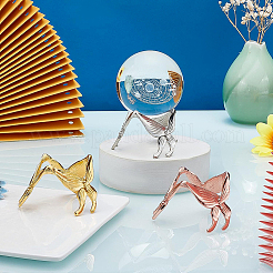 3Pcs 3 Colors Butterfly Crystal Ball Display Stand Alloy Metal Base&nbsp;ODIS-BC0001-11