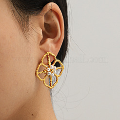 304 Stainless Steel Stud Earrings for Women&nbsp;WG18C3B-01