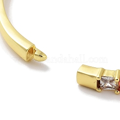 女性用真鍮パヴェカラフルガラスヒンジ付きバングル  ゴールドカラー  内径：2-3/8インチ（6.1cm）&nbsp;BJEW-Z061-07B