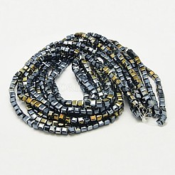 電気メッキガラスビーズセット  多面カット  キューブ  スレートグレイ  6x6x6mm&nbsp;EGLA-D018-6x6mm-37