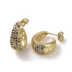 Brass Micro Pave Cubic Zirconia Stud Earrings&nbsp;EJEW-H308-10G-02