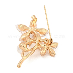 Alloy Crystal Rhinestone Flower Brooch&nbsp;JEWB-U006-14KCG