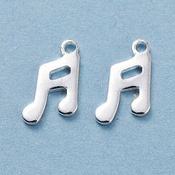 ステンレススチールチャーム201個  音符  銀  12x7.5x1mm  穴：1mm&nbsp;STAS-F162-22S