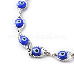 Evil Eye Plastic Link Chain Necklace&nbsp;NJEW-H169-03P-02