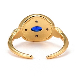 Real 18K Gold Plated Brass Cubic Zirconia Cuff Ring&nbsp;RJEW-C014-02