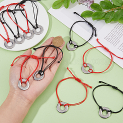 10Pcs 2 Colors Eco-Friendly Korean Waxed Polyester Braided Beaded Bracelets&nbsp;BJEW-DC00004