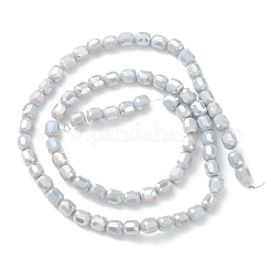 電気メッキガラスビーズセット  ABカラーメッキ  多面カット  バレル  グレー  8x8mm  穴：1.2mm  約78~80個/連  25.59~25.98インチ（65~66cm）&nbsp;EGLA-K015-08F