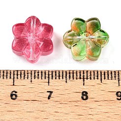 透明ガラスビーズ  プラム  グラデーションカラー  ミックスカラー  13~13.5x12x5~5.5mm  穴：1~1.2mm&nbsp;GLAA-N001-71