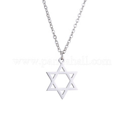 304 Stainless Steel Star of David Pendant Necklaces for Women&nbsp;FS-WG79488-02