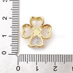 真鍮製マイクロパヴェキュービックジルコニアペンダント  クローバー  16.5x16.5x6.5mm  穴：3x3.5mm&nbsp;LS-ZIRC-I069-01G-01