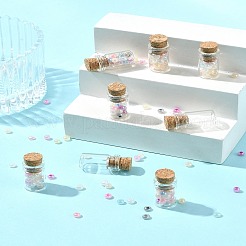 ガラス瓶 ガラスボトル ビーズ容器 18個  コルク栓付き  ウィッシングボトル  透明  1.8x1cm  穴：0.65のCM  容量：1ml（0.03液量オンス）&nbsp;CON-FS0001-16