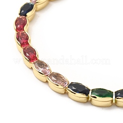 Adjustable Rack Plating Brass Cubic Zirconia & Box Chain Bracelets&nbsp;BJEW-A132-23G