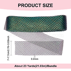 23ヤードのポリエステルメッシュリボン  結婚式のヘッドドレス作りに  ブラック  2-3/4~3インチ（70~77mm）  約23.00ヤード（21.03m）/バンドル&nbsp;SRIB-WH0011-090B